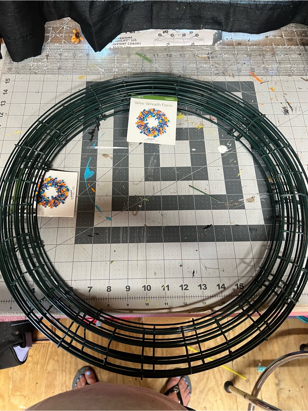 Wire Wreath Form - Green Steel Holiday Wreath Base 6 all together